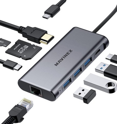 ADAPTER HUB USB-C 9 W 1 STACJA DOKUJĄCA MAVINEX