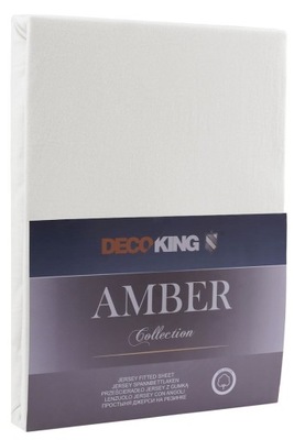 Prześcieradło AMBER kolor biały jersey 100-120x200 decoking - FITTED/AMBER/