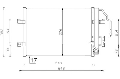 MAHLE CONDENSADOR DE ACONDICIONADOR 505X381X16 MERCEDES A W168 07.97-08.04  