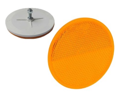 ODBLASK POMARAŃCZOWY PRZYKRĘCANY OKRĄGŁY 78mm