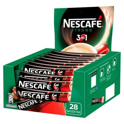NESCAFE kawa rozpuszczalna 3w1 STRONG 28 x 17g
