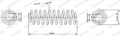 RESORTE SUSPENSIONES PARTE TRASERA IZQUIERDA/DERECHA VW GOLF V, JETTA 3  