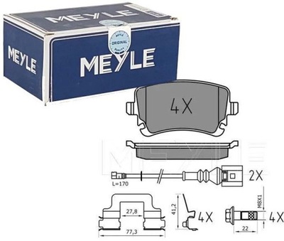 MEYLE КОЛОДКИ ТОРМОЗНЫЕ ЗАД 025 233 2617-1/PD