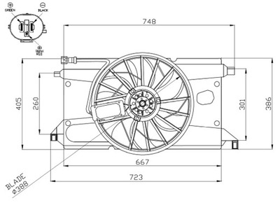 VENTILADOR CHLODZENIE DEL MOTOR 47961  