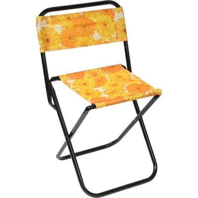 Składane krzesło turystyczne w kwiaty żółte