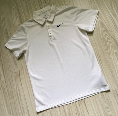 Biała koszulka polo męska NIKE DRI FIT S