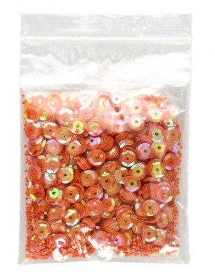 Cekiny tęczowe 8mm T60 pomarańczowe, Brewis