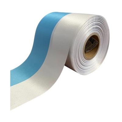 SZARFA WSTĘGA BIAŁO-NIEBIESKA szerokość 10 cm