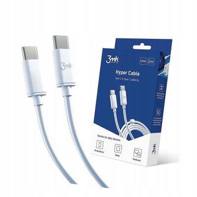Kabel 3mk Hyper Cable USB-C / USB-C 100W 2m biały