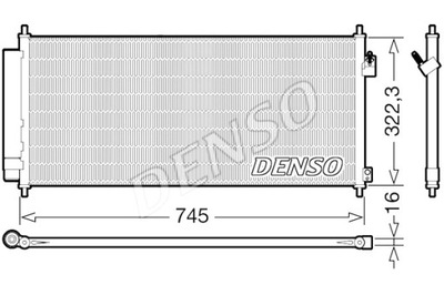 DENSO KONDENSATORIUS KONDICIONAVIMO HONDA JAZZ III 1.2 1.3 1.3H 07.08- 