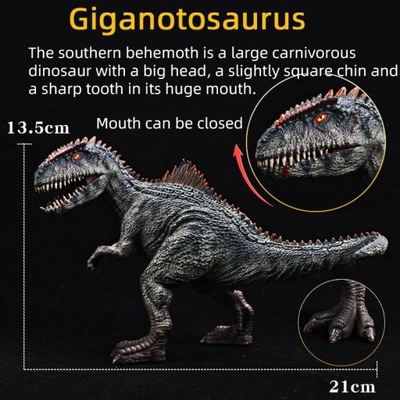 Nowy dinozaur jurajski giganotozaur figurki