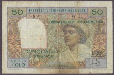 Madagaskar - 50 franków 1969 (G-VG)