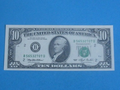 USA Banknot 10 Dollars 1993 New York ! UNC P-492B Rzadki