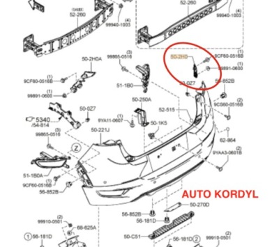 Фиксатор направляющая правый бампер cx-3 od 2015- фото №1