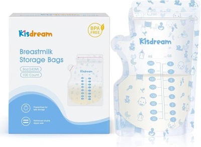 Woreczki na mleko kisdream 240ml 100szt