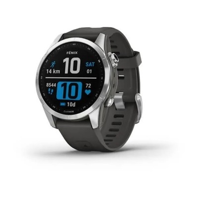 Smartwatch Zegarek sportowy Garmin Fenix 7S Srebrny z grafitowym paskiem