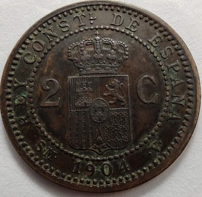 2091 - Hiszpania 2 centymy, 1904