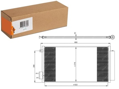 KONDENSATORIUS KONDICIONAVIMO FIAT 500L TIPO 0.9-1.6D 09.12- NRF 