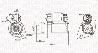 ARRANCADOR 12V AUDI/SEAT/SKODA/VW PIEZAS MA ARRANCADOR MAGNETI MARELLI  