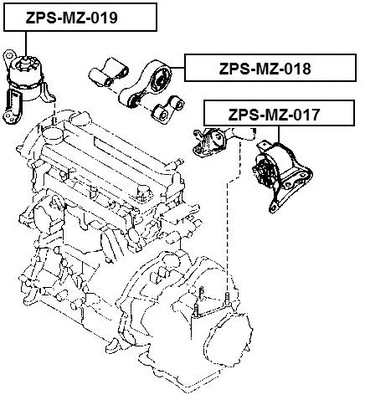 MAZDA GDK43904X ПОДУШКА ДВИГУНА ЗАДНЯ 6 GH 08-