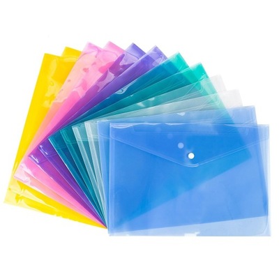 Kolorowe koperty Przezroczyste plastikowe kieszenie na teczki