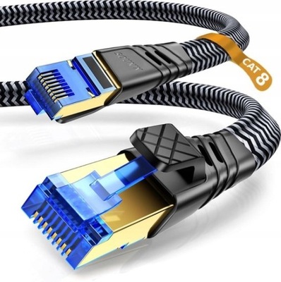 Kabel Sieciowy LAN ETHERNET RJ45 Cat8 SFTP 40Gbps 3M (3 metry)