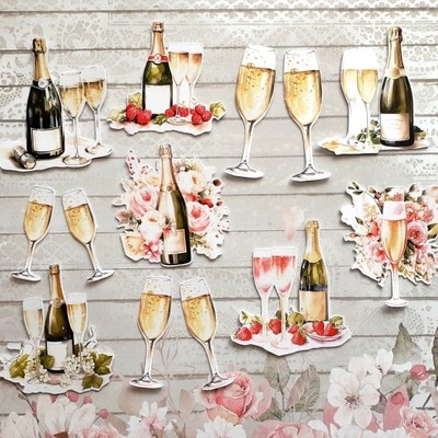 Champagne and glasses die cuts - 26