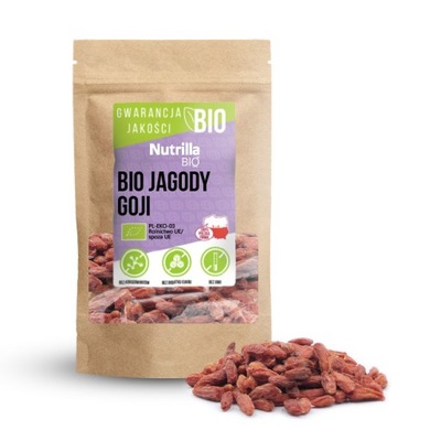 Jagody goji suszone EKOLOGICZNE 250g BEZ CUKRU BIO