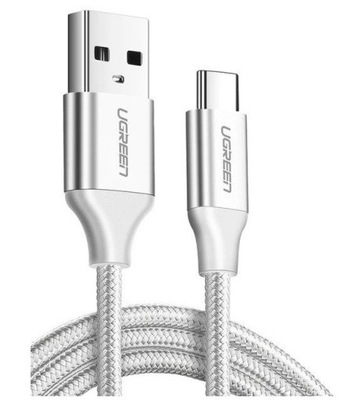 Kabel UGREEN USB do USB-C, QC3.0, 0.25m (biały)