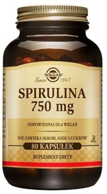 SOLGAR Spirulina 750 mg 80 kapsułek