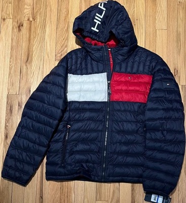 TOMMY HILFIGER Kurtka Puchowa roz. XL zUSA100%Org