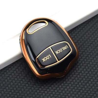 2 BUTTON BLACK (GLD) TPU SHELL FOB FOR MITSUBISHI LANCER EX EVOLUTION GRAND  