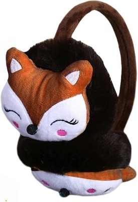 NAUSZNIKI ZIMOWE PLUSZOWE FUTRZANE DLA DZIECI LISEK LIS