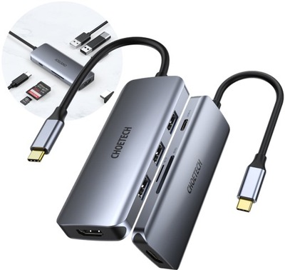 HUB PRZEJŚCIÓWKA ROZGAŁĘZIACZ USB-C 7w1 do Macbook