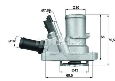 ТЕРМОСТАТ, СЕРЕДИНА ОХЛАЖДАЮЧАЯ TI 144 88 MAHLE