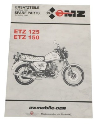 KATALOG PIEZAS DE REPUESTO MZ ETZ 125 150 - 3 EDYCJA 1990 - FORMAT A4  