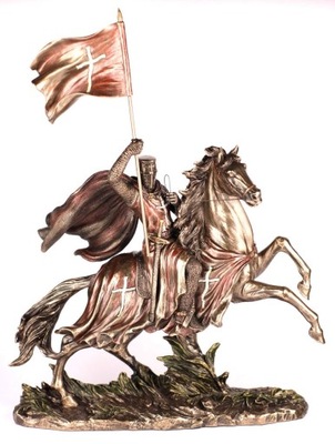 FIGURKA RYCERZ NA KONIU KRZYŻOWIEC RZEŹBA PREZENT VERONESE