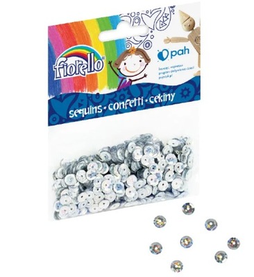 Cekiny confetti kółko srebrne FIORELLO