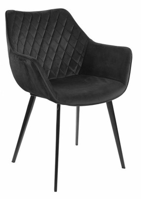 Krzesło tapicerowane welurowe BARLEY velvet czarny