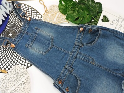 Denim - ogrodniczki spodenki jeans r 164