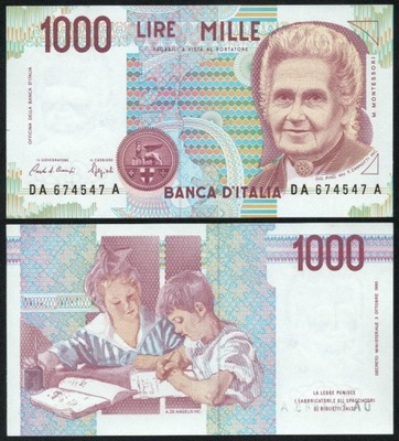 $ Włochy 1000 LIRE P-114a UNC 1990