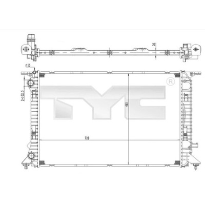 CHLODNICA, SISTEMA DE REFRIGERACIÓN DEL MOTOR TYC 702-0036  