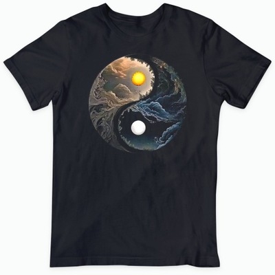 YIN i YANG - Męska koszulka z nadrukiem znak równowagi ROZ XL Męska T-shirt