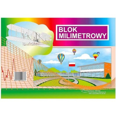 Blok MILIMETROWY format A4 siatka MILIMETROWA X20