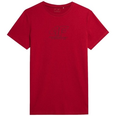 Koszulka męska T-shirt 4F H4L22-TSM016 czerwona