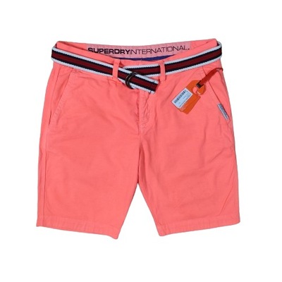 SUPERDRY Spodenki Męskie Chino Pomarańczowe r. S