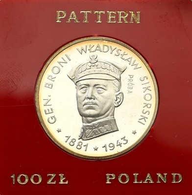 PRÓBA Srebro 100 złotych 1981 Władysław Sikorski