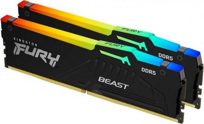 Kingston Pamięć DDR5 Fury Beast RGB 32GB 2*16GB 5200 CL40