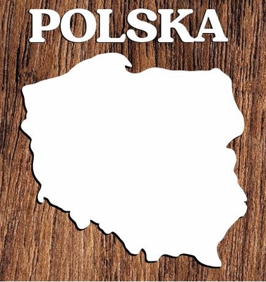 POLSKA NAPIS PLUS KONTURY- WYCINANKA KARTON A2