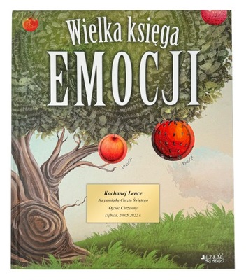 WIELKA KSIĘGA EMOCJI PREZENT NA CHRZEST URODZINY Z GRAWEREM